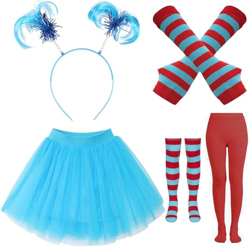 Halloween Cosutme for Women 2025 Book Storybook Character Tulle Tutu with Accessories Sett,XL Blue