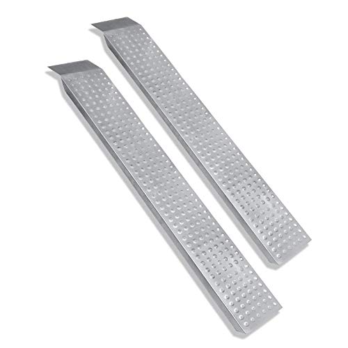 Froadp Antirutsch Auffahrrampe Verzinkt Stahl Laderampe Rampe 160x22,5x4,5cm Silber Auffahrschiene Verladerampen…
