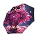 KAAVIYO Pink Starlight Owl Umbrella Windproof Automatic Foldable Umbrells Auto Open Close for Men Women Kids