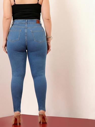 Image of Miss Chase A+ Women's Bootcut High Rise Regular Length Stretchable Denim Jeans