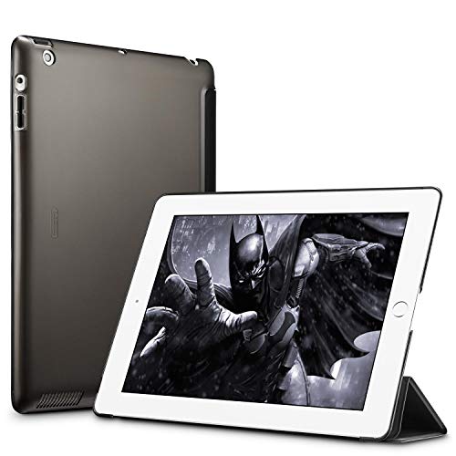 ESR Yippee Smart Case for iPad 2 3 4, Smart Case Cover [Synthetic Leather] Translucent Frosted Back Magnetic Cover with Auto Sleep/Wake Function [Light Weight] (Mysterious Black)