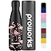 Edelstahl Trinkflasche  günstig Kaufen-Proworks Edelstahl Trinkflasche | 24 Std. Kalt und 12 Std. Heiß - Vakuum Wasserflasche - Isolierflasche für Sport, Laufen, Fahrrad, Yoga und Camping - 500ml - Flamingo - Schwarz