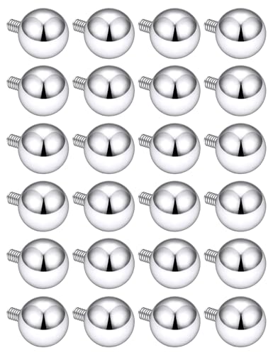 Lcolyoli 16G Internally Threaded Replacement Balls for Lip Labret Medusa Piercing Jewelry Stainless Steel Conch Piercing Jewelry Monroe Lip Rings Different Size Cartilage Tragus Nail Helix Earring Stud 1*
