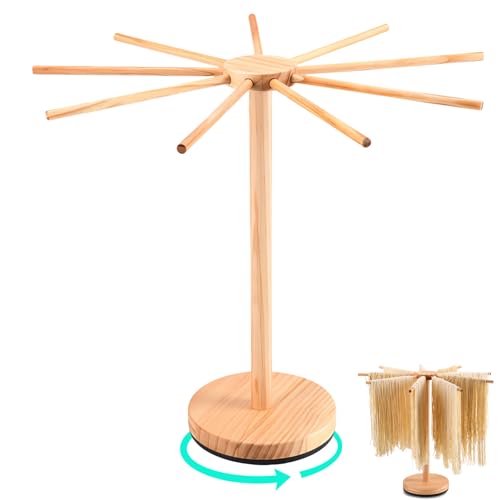 Séchoir à pâtes fraîches rotatif pliable avec bras en bois - 2