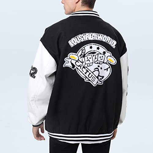 Image of Varsity Jacket Unisex Y2K Embroidered Letterman Bomber Jacket Casual Baseball Jackets
