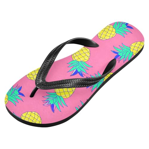 Pineapple Fruit Pink Flip Flops for Beach Thong Sandals Anti-slip Lightweight Beach Shoes for Summer Outdoor Travel2