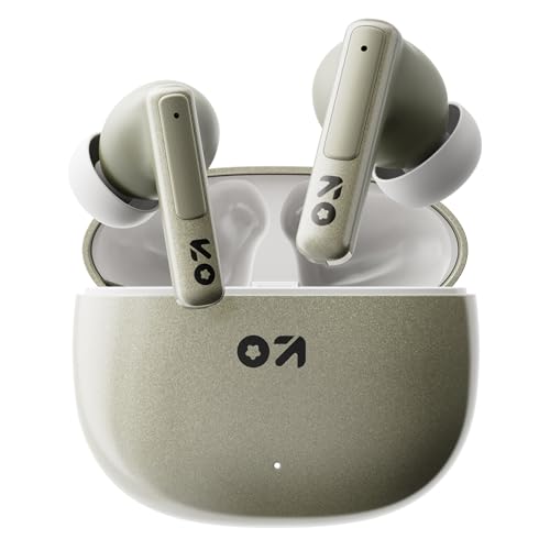 GOBOULT W60 with 60H Playtime, Zen Quad Mic ENC, 50ms Xtreme Low Latency, Made in India, Type-C Fast Charging, 13mm Driver, IPX5 Combat Gaming Mode,TWS Ear Buds Wireless (Green)