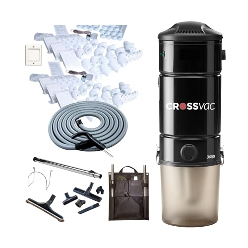 crossvac Zentralstaubsauger Set Large B600 - Zentralstaubsauger Gerät B600 - Schlauch-Set On/Off 15,2 Meter - 6X Saugdosen - 30 Meter Vakuumrohr - Installationsmaterial wie Fittings & Co. crossvac Zentralstaubsauger Set Large B600 - Zentralstaubsauger Gerät B600 - Schlauch-Set On/Off 15,2 Meter - 6X Saugdosen - 30 Meter Vakuumrohr - Installationsmaterial wie Fittings & Co.