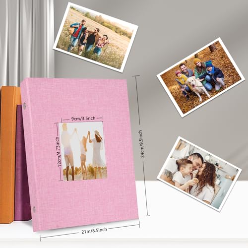 Miaikoe Photo Album 6x4 300 Pockets Slip in Large Capacity Album for Family Wedding Anniversary Linen Album Book Holds 300 Horizontal 10x15cm Photos(300 Pockets - Image 2