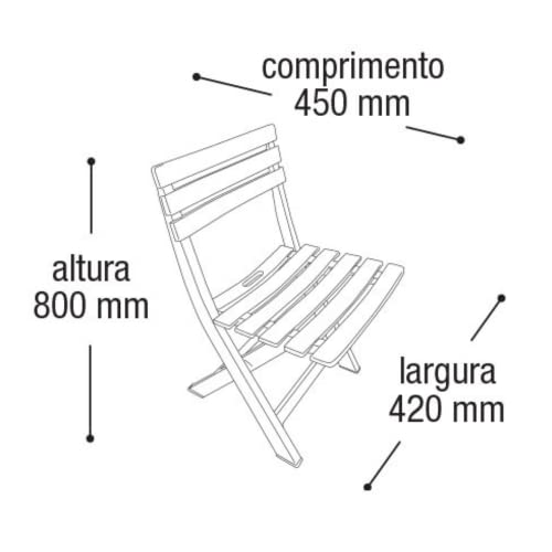 Cadeira de Plástico Dobrável Lanchonete Preta 110kg ARQPLAST