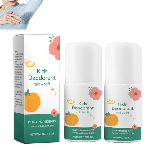 Desodorante natural para niños y adolescentes, desodorante enrollable contra la sudoración, suave desodorante para proteger la piel, prevenir la piel seca, desodorante corporal hipoalergénico, fresco