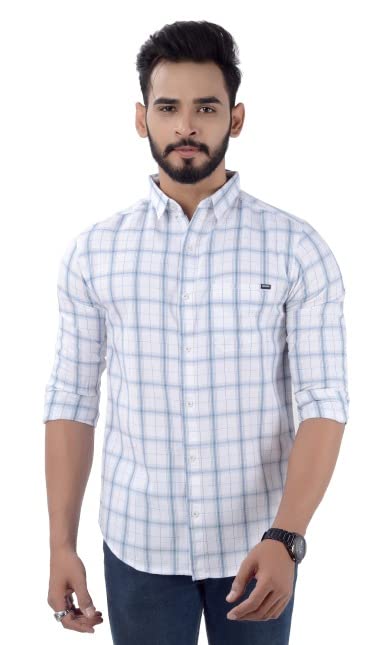 Leonn Slim Fit Checked Shirt for Men's