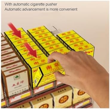 Automatic Cigarette Showcase Rack - Clear Acrylic Display with Pusher Tray & Divider for Retail Market, Convenient Cigarette Holder for Easy Access and Organization