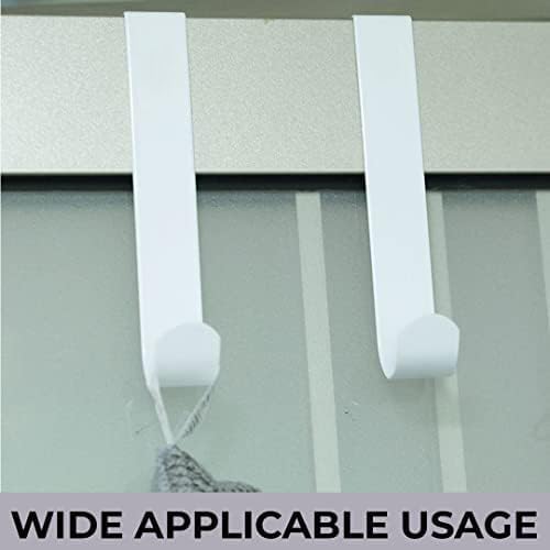Kuber Industries Pack Of 6 Cloth Hanger|Wall MountedTowel Hanger|Multipurpose Cloth & Towel Holder|Iron Spray Material|EasyInstallation|Interchangeable Over The Door Hook|ZT-3042(W)|Set Of 3|White 3