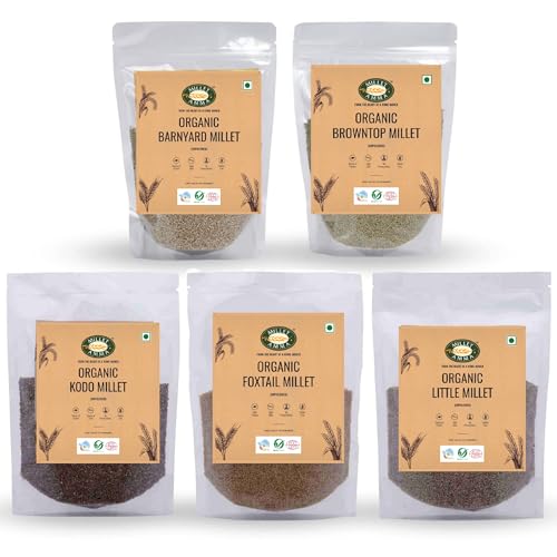 Image of Millet Amma Grain Combo, Kodo, Foxtail, Browntop, Little, Barnyard Millets, 2.5Kg Pack, 5 Pieces