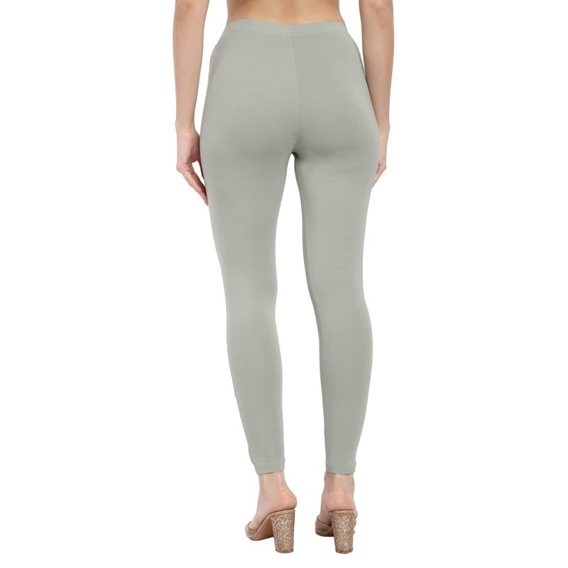 Image of ONE SKY Women Full Length Leggings | Cotton Modal Spandex Blend | High Waist Stretchable & Bio-Washed Fabric | Colour-Lock Technology | Comfortable Leggings for Women