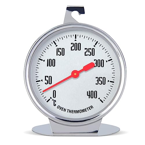 Lista de Termómetros para el horno Top 10. 46 Termómetro de horno de dial vertical de 0 a 400 ° c, termómetro de horno de lectura instantánea de acero inoxidable, medidor de temperatura del Fumador de horno, 7 x 9 cm