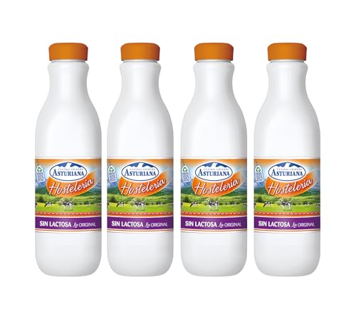 PACK 4 - Leche Asturiana Hostelería Sin Lactosa Original 1,5L | Sabor Auténtico | Rendimiento Óptimo en Cafetería | Ideal Baristas y Restauración