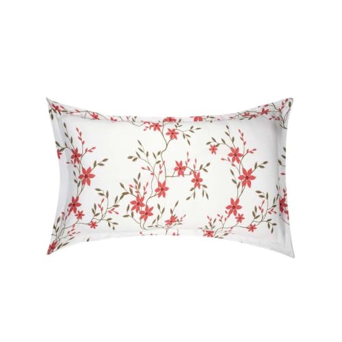 Image of Wakefit 100% Cotton Pillow Cover Set of 4 | 200 TC Soft & Breathable Pillow Cases | Standard Size 18 x 27 Inch | Skin Friendly, Durable & Gentle Machine Washable | Sakura White