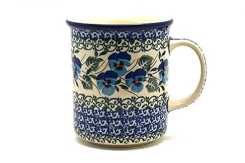 Mug de cerámica Polish Pottery 8 oz azul miniatura 1