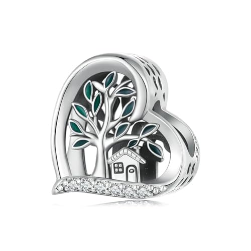 Family Tree of Life Charms Sterling Silver Home Charms fit Pandora Bracelet Jewelry Beads for Women