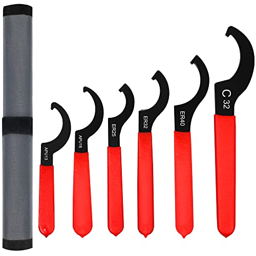Autowanderer Tool Universal Spanner Wrench Set 6Pcs Steel Adjustable Shock Wrench Coilover Spanner Motorcycle Coil Over Shock Adjustment Tool #TOP29