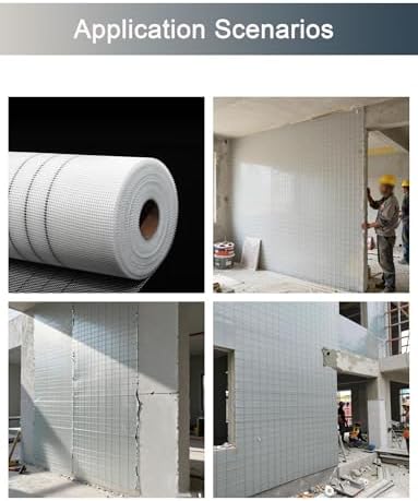 Fibers Render Mesh Wall Repair Patch - Durable Scrim Fabric for Drywall Jointing, Crack Repair & Patching Holes (1x50m, 160g/㎡) - Easy to Use, Strong Adhesion