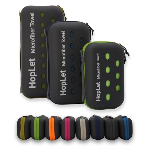 Hoplet Microfiber Camping Towel 16"x32" with EVA Case