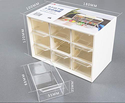 Reachtop Desk Craft Organizer Storage With Removable Mini 9 Drawers Holder For Office Home Collection Caddy Small Belongings Art Craft, Wall Mounted, White #TOP5