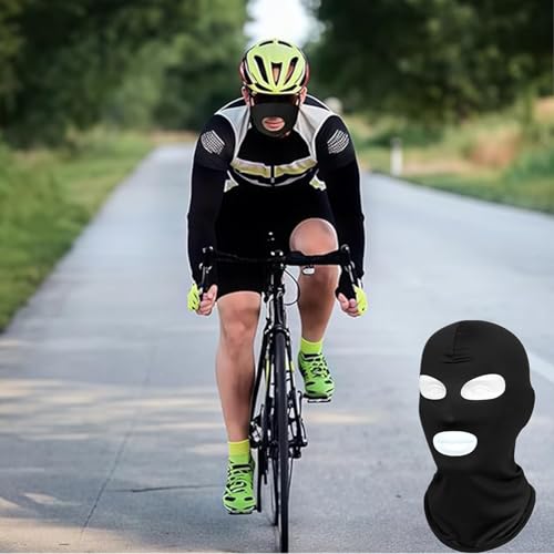 Image of 2Pcs 3 Hole Full Face Mask, Thin Cooling Balaclava Summer Seamless Face Mask for Motorcycle Bike Hunting Cycling Halloween