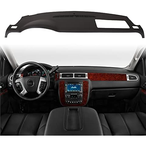 KKoneAuto Dashboard Cover for 2007-2014 Silverado/Suburban/Tahoe/Avalanche, Yukon/Yukon XL/Sierra, Dashboard Cover Cap Molded Dash Panel Overlay for GM SUVs(W/O Dash Speaker), Brown Cover