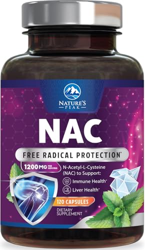 NAC Supplement - 1200mg Per Serving N-Acetyl-L-Cysteine - Free-Form NAC is a Powerful Antioxidant for Daily Immune Liver & Respiratory Support - Vegan Gluten Free Bottled in USA - 120 Capsules