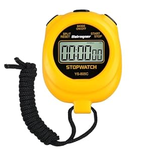 Stopwatch Timer with Countdown, ON/Off Simple Operation No Clock No Date, Digital Stop Watch for Sports, Yellow
