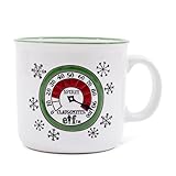 Silver Buffalo Elf Spirit Clausometer Ceramic Camper Coffee Mug | Holds 20 Ounces