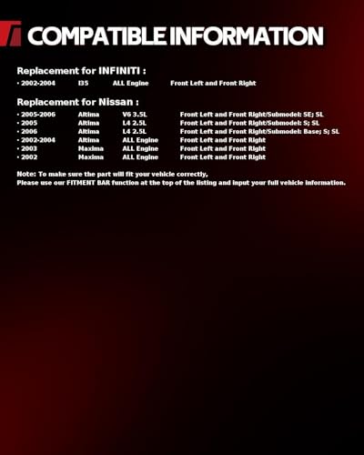 Image of Torchbeam Front Brake Calipers Set for Nissan 2005-2006 Altima 2.5L, Nissan 2002-2004 Altima, Nissan 2002-2003 Maxima, Front Left and Front Right Calipers Replace # 19B2690+19B2691