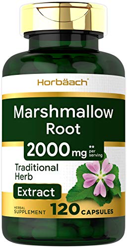 Marshmallow Root Capsules | 2000mg | 120 Count | Non-GMO & Gluten Free | Traditional Herb Extract | by Horbaach