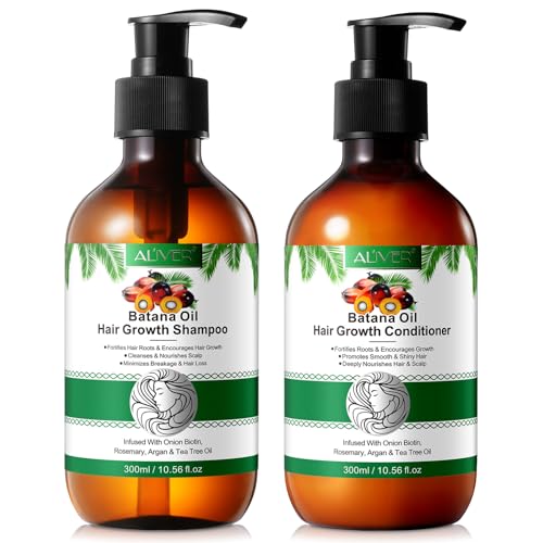 Batana Oil Shampoo und Conditioner Set, Clarificante Haarwachstumskur für dünendes Haardünendes Haardündes Shampound Conditioner Set für längeres, dickes, vollere Haareres sicher für Männer & Frauen