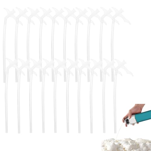 VZU 20PCS Expanding Foam Nozzle, Expanding Foam Gun for Spray Foam, Tubular Spray Foam Nozzle Tips, Spray Foam Nozzle for Caulking, Filling, Sealing Small Gaps in Balcony, Doors, Windows, Bathtubs