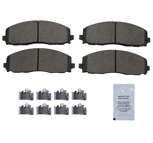 Image of HUSCH D1589 Front Ceramic Brake Pads Kit Fit For Chrysler Pacifica 2017-2022, For Town & Country 2012-2016, For Voyager 2020-2022, For Dodge Grand Caravan 2012-2020, For Journey 2012-2020