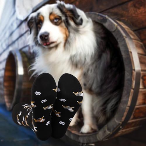Image of G2TUP 2 Pair Aussie Lover Australian Shepherd Socks - Mom & Dog Owner Gift (Cotton, Aussie Shepherd 2p)