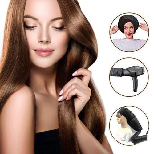 LXTaoler Bonnet Hood Hair Dryer, Adjustable Bonnet Hooded Cap for Hand Held Hair Dryer, Portable Hair Steamer Drying Cap for Women Long Curly Hair (Black) - Image 4