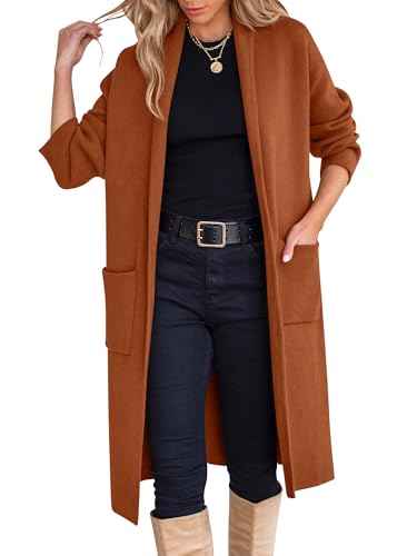 Image of ANRABESS Women's Cardigan Long Sweater Oversized Open Front Knit Coatigan Duster Coat 2026 Trendy Fall Outfits Outerwear
