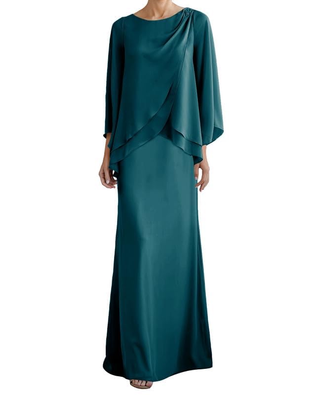 Mother of The Bride Dresses Chiffon Mother of The Groom Dresses for Women Plus Size Formal Evening Gowns with Jacket