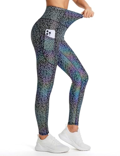 Image of THE GYM PEOPLE Thick High Waist Yoga Pants with Pockets, Tummy Control Workout Running Yoga Leggings for Women