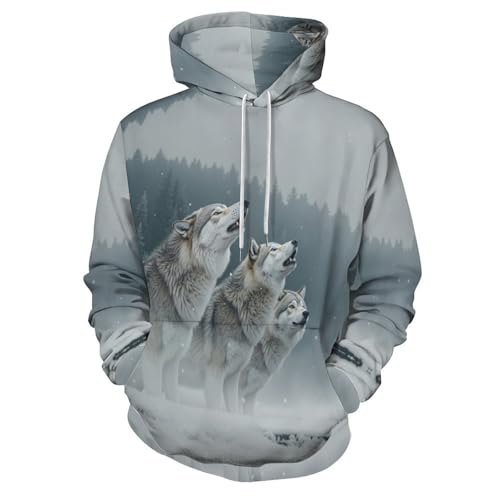 Sweat à Capuche 3D Loups pour vos Sorties Urbaines et Soirées d'Hiver