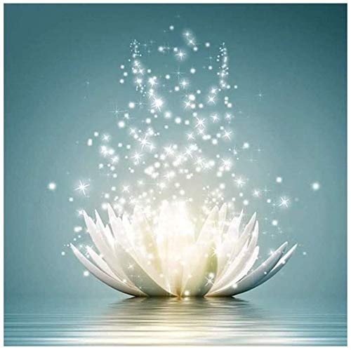 Diamond Art Painting Kits for Adults Lotus Flower DIY Diamond Art Craft for Home Wall Decor, Crystal Lotus (13.8"×13.8")