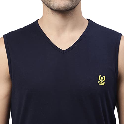 Image of Mack Jonney Regular Fit Cotton Solid Gym Vest for Men-V SL ANTHRA 01-P