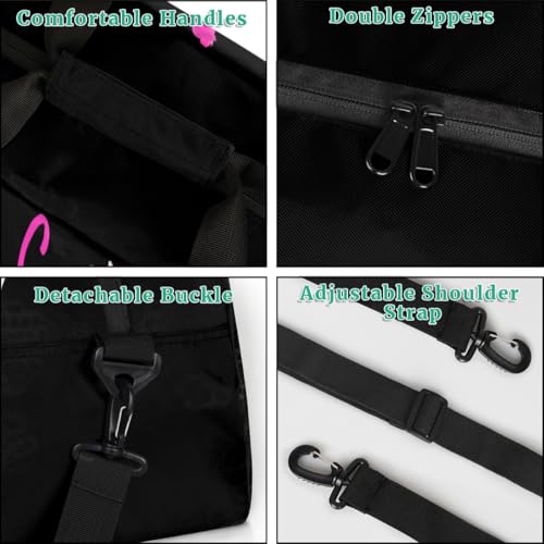 Dance Duffle-Bag for Teens Girls,Custom Ballet-Bag for Dancer,Carry-on Lightweight for Travel-Duffle,Overnight,Workout Dancing Deep Pink4
