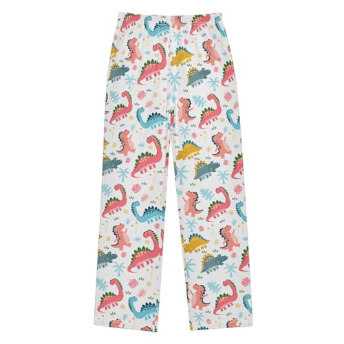 Dinosaur Butterfly Tree Boys Long Pants Soft Trousers Elastic Waist Kids Lounge Bottoms with Pockets S-XL