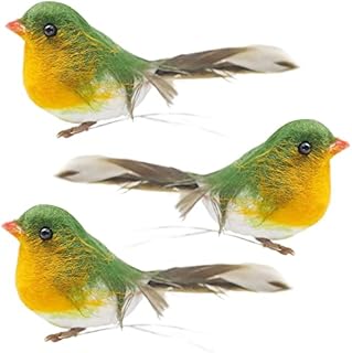 IRYNA 3 Pcs Handmade Robin Garden Ornament Birds, Simulated Bird Ornaments Robin Garden Decorations Outdoor Home Decor